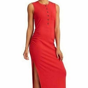 Athleta Ribbed Henley Maxi Dress